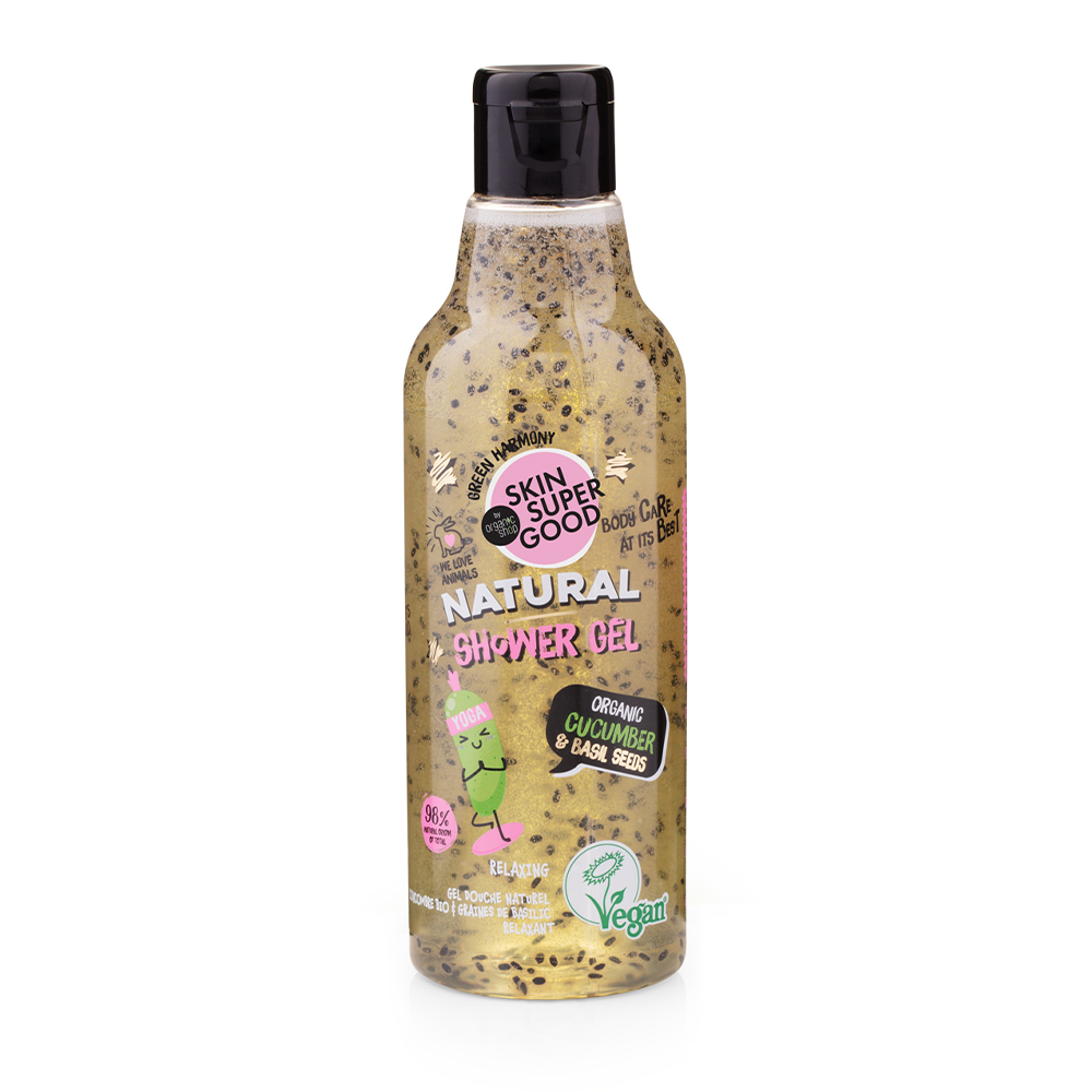 NATURAL SHOWER GEL ORGANIC CUCUMBER & BASIL SEEDS